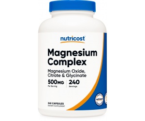 MAGNESIUM COMPLEX  Capsules (500 MG) (240 Capsules)- Khoáng Chất Magnesium hổ trợ sức khỏe  Cơ,Xương,Tim, Thần kinh