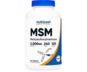 MSM (2000 MG) (240 Tablets)- Cho Người Tập Thể Hình- Người lớn tuổi-Hổ Trợ Xương Khớp, hệ thống miễn dịch