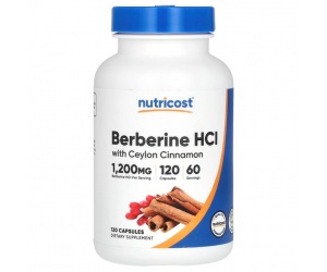 BERBERINE HCL CEYLON CINAMON- 600MG- 120 CAPS- Hổ Trợ Điều Trị Tiểu Đường- Giảm & Cân Bằng Dường Huyết