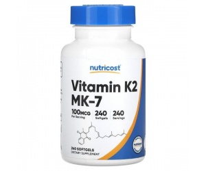 Vitamin K2 MK-7- [100MCG] [240 Softgels]-Hổ trợ sức khỏe Xương - Tim Mạch