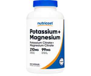 POTASSIUM (210MG) MAGNESIUM (99 MG)  240 Capsules- Tăng Cường Chức Năng Hệ Thần Kinh-Tim Mạch-Giảm căng cơ cho người Tập luyện Thể Thao