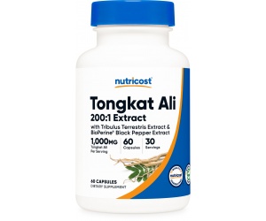 TONGKAT ALI  200:1 Capsules (1000 MG) (60 Capsules)-Sinh lý Nam- Tăng Cường Testosterone