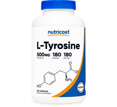  L- TYROSINE  Capsules (500 MG) (180 Capsules)- Axit Amin Hổ Trợ Sản Xuất Hormone Tuyến Giáp