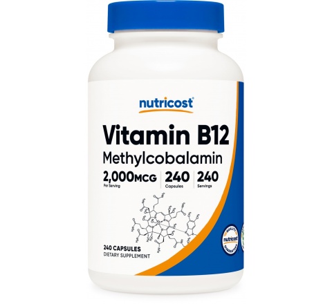 VITAMIN B12 (Methylcobalamin) CAPS (2000 MCG) (240 Capsules)- Ngăn ngừa Thiếu Máu, Mất Trí nhớ, Loãng Xương