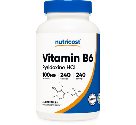 VITAMIN B6 (100 MG) 240 CAPS- Hổ trợ chức năng hệ Thần Kinh, Cải Thiện Não Bộ, Hổ Trợ Sản Xuất Hemoglobin