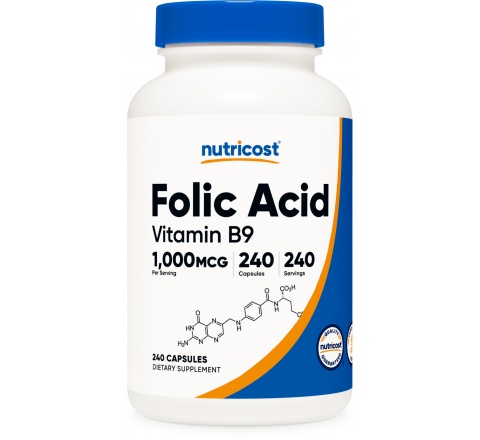 FOLIC ACID (Vitamin B9) Capsules (1000 MCG) (240 Capsules)