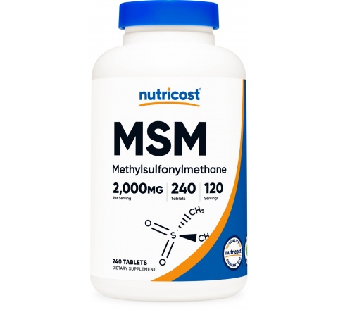 MSM (2000 MG) (240 Tablets)- Cho Người Tập Thể Hình- Người lớn tuổi-Hổ Trợ Xương Khớp, hệ thống miễn dịch