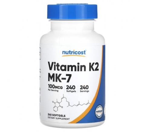 Vitamin K2 MK-7- [100MCG] [240 Softgels]-Hổ trợ sức khỏe Xương - Tim Mạch