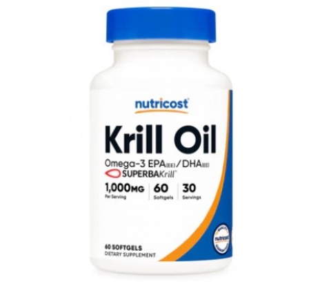 KRILL OIL -OMEGA 3 (1000MG - 60 SOFTGELS) - Omega 3 DẦU TÔM NHUYỄN THỂ- Hổ Trợ Não, Tim Mắt