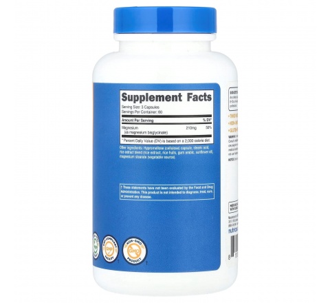 MAGNESIUM GLYCINATE -70MG-180 CAPS- HỔ TRỢ SỨC KHỎE CƠ BẮP, XƯƠNG; TIM; THẦN KINH