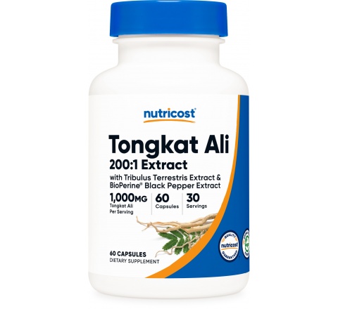 TONGKAT ALI  200:1 Capsules (1000 MG) (60 Capsules)-Sinh lý Nam- Tăng Cường Testosterone