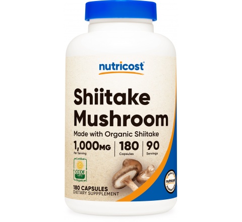 Shiitake Mushroom  (MWO)  (1000 MG) (180 Caps)- Nấm Hương- Tăng Cường Hệ Miễn Dịch 