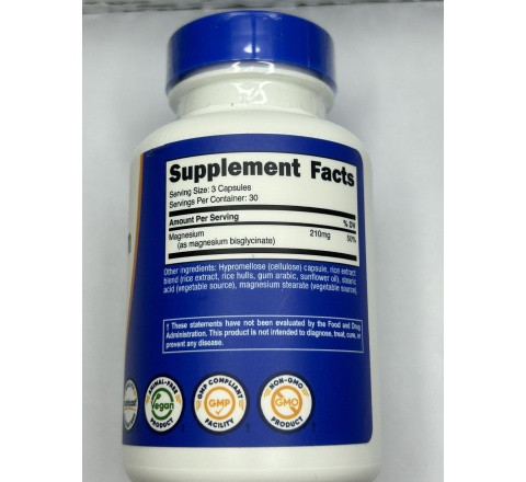 MAGNESIUM GLYCINATE -210MG-90 CAPS- HỔ TRỢ SỨC KHỎE CƠ BẮP, XƯƠNG; TIM; THẦN KINH