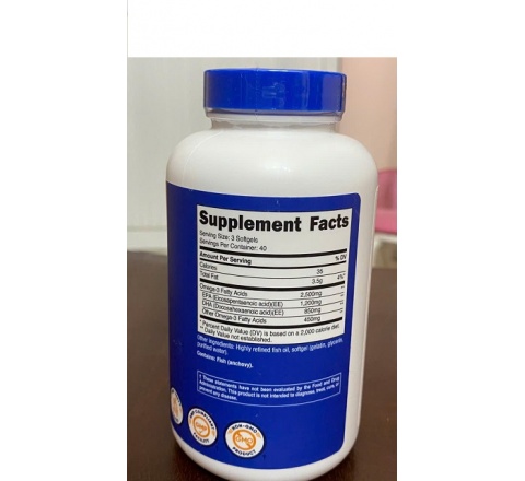 OMEGA 3 (2500 MG) 120 viên- HỔ TRỢ SỨC KHỎE TIM MẠCH; THỊ LỰC; THẦN KINH; XƯƠNG KHỚP